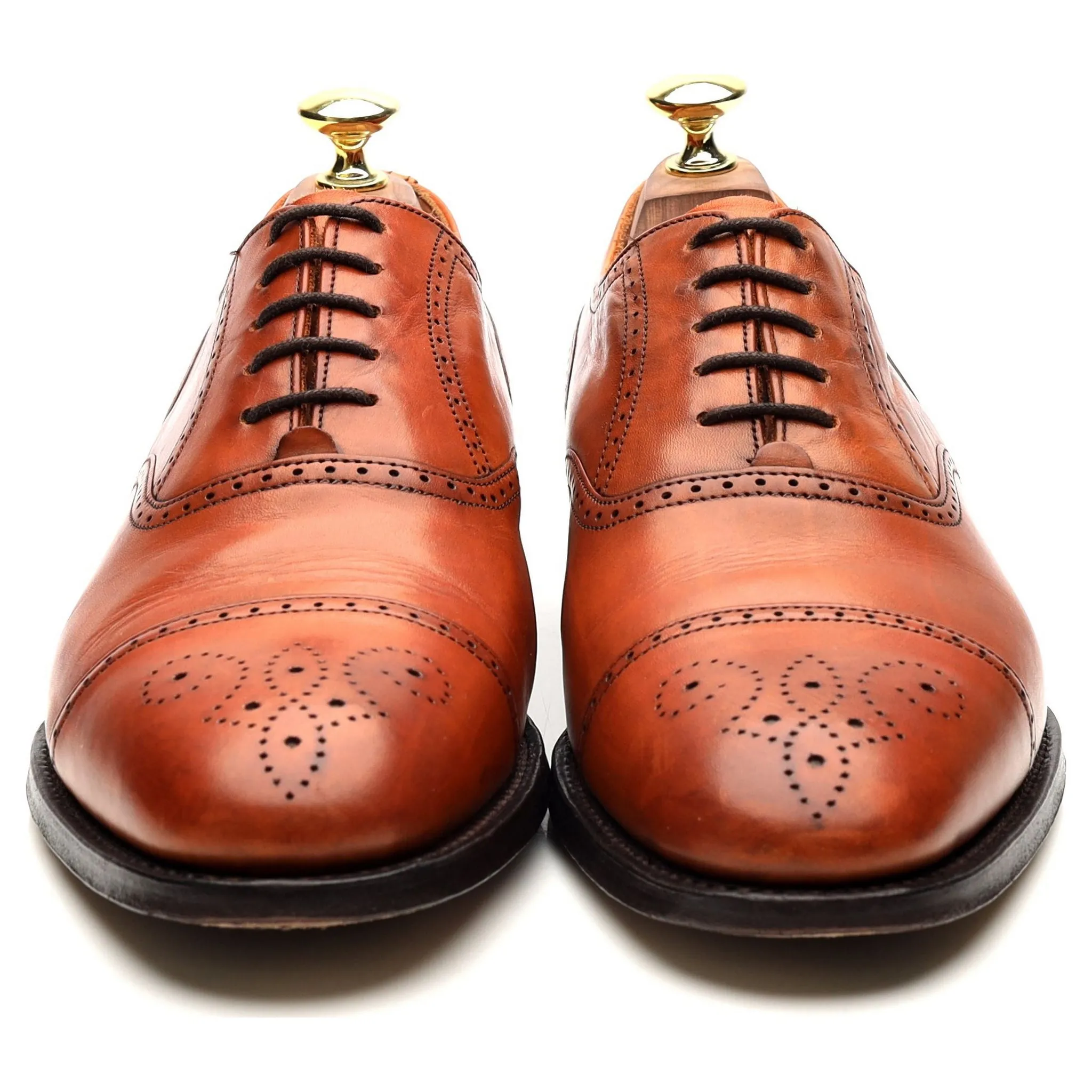 'Harris' Tan Brown Leather Oxford Brogues UK 7 F