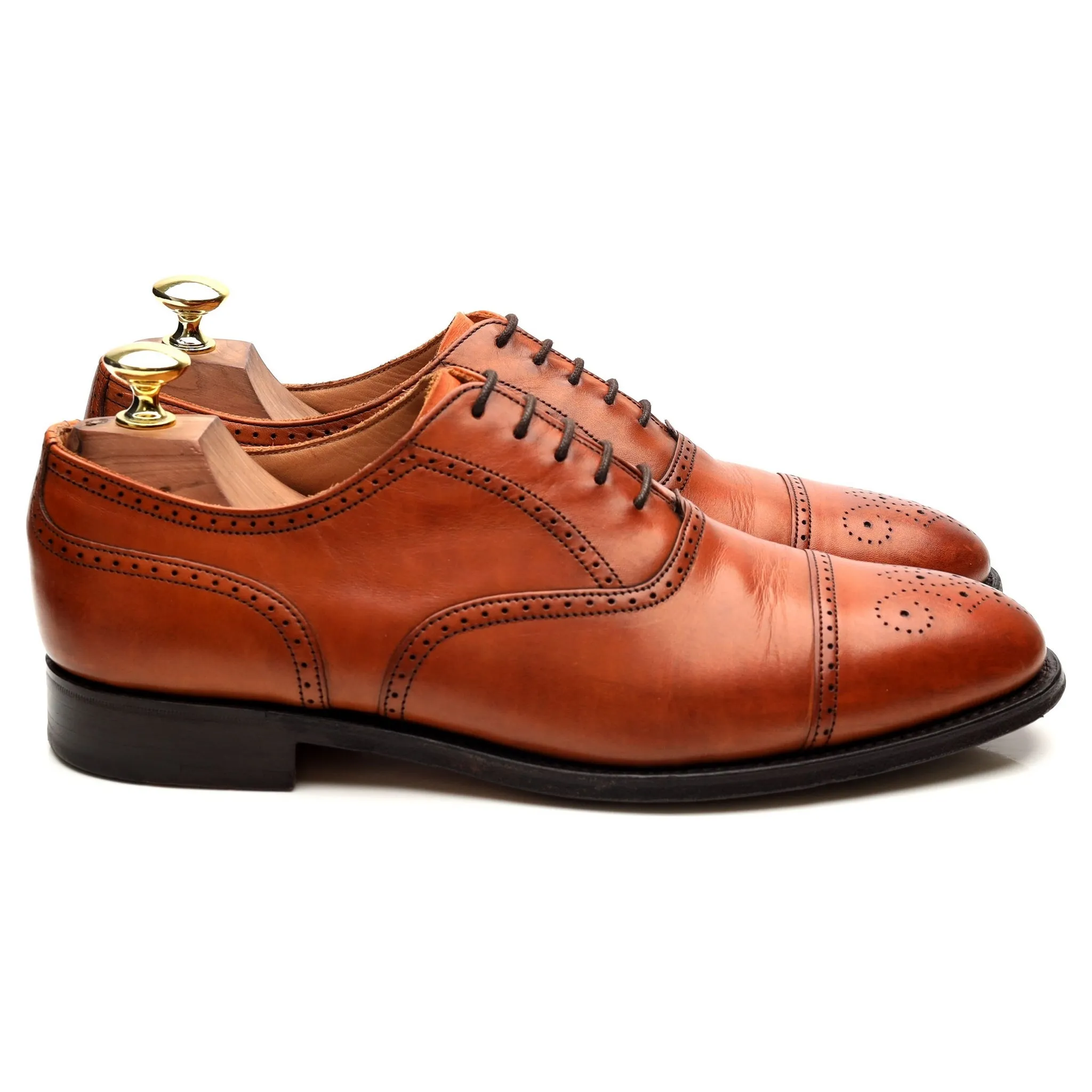 'Harris' Tan Brown Leather Oxford Brogues UK 7 F