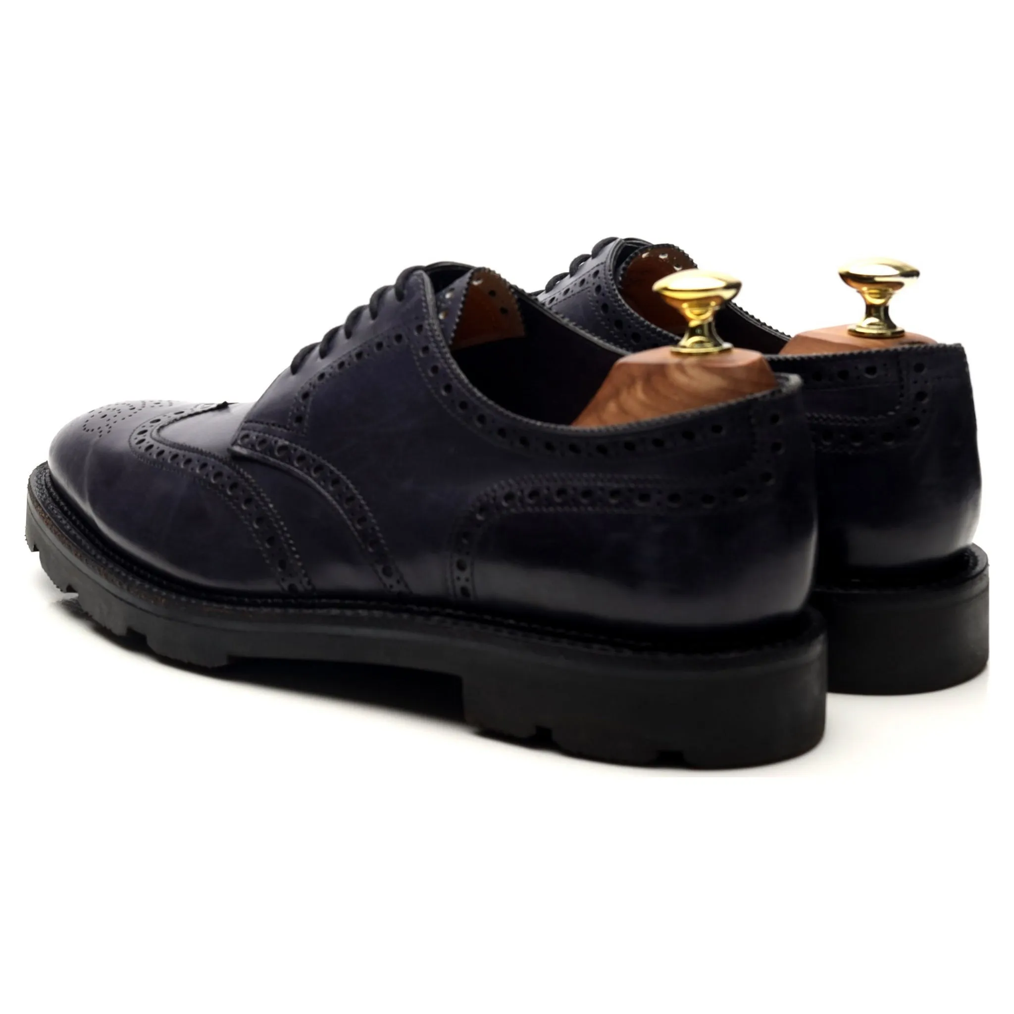 'Hayle' Navy Blue Leather Derby Brogues UK 7.5 E