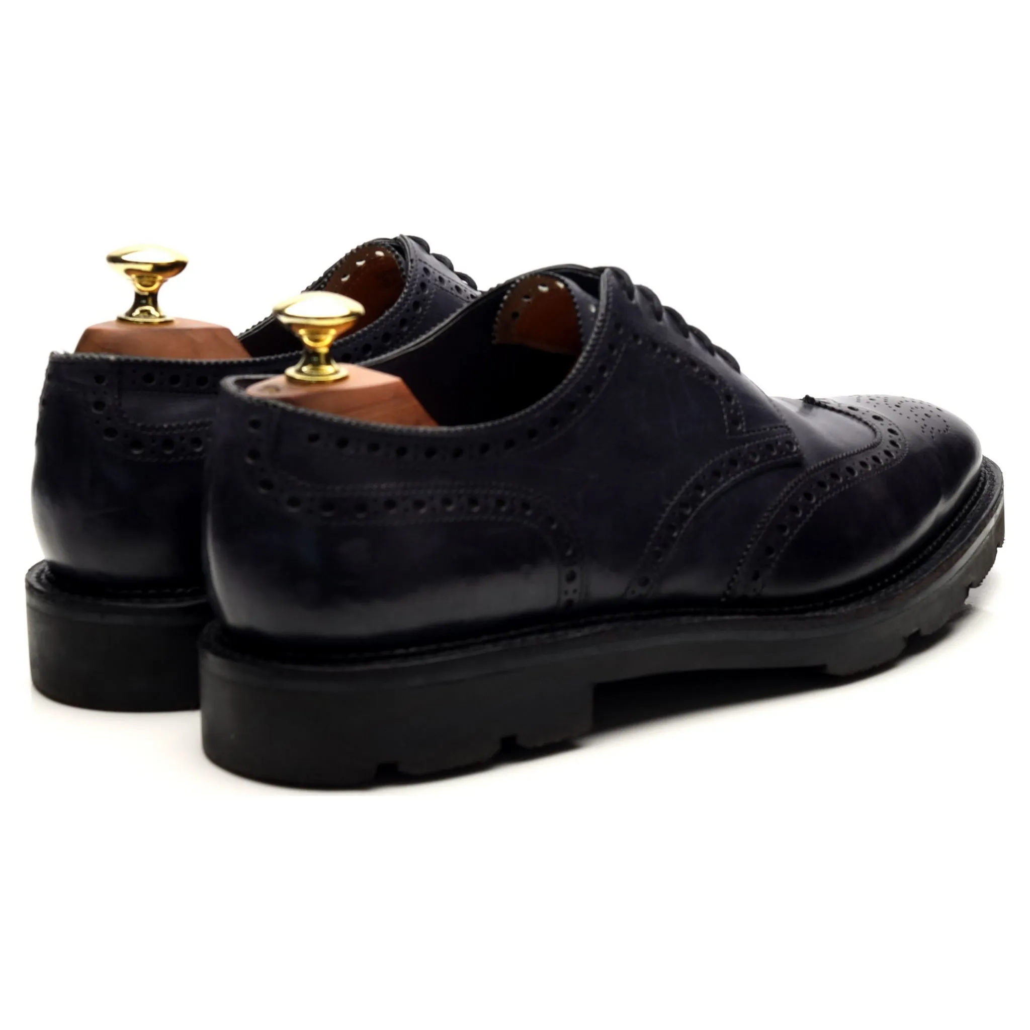 'Hayle' Navy Blue Leather Derby Brogues UK 7.5 E