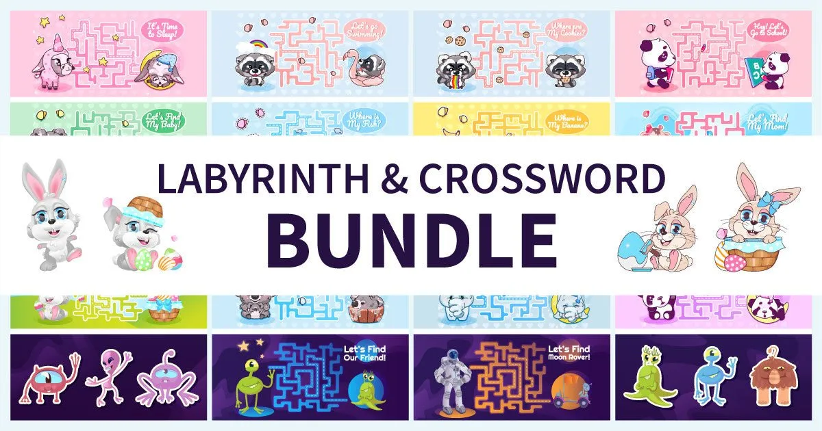 Labyrinth and crossword bundle