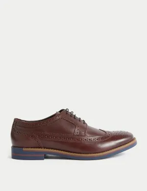 Leather brogues on trisol Marks & Spencer, burgundy