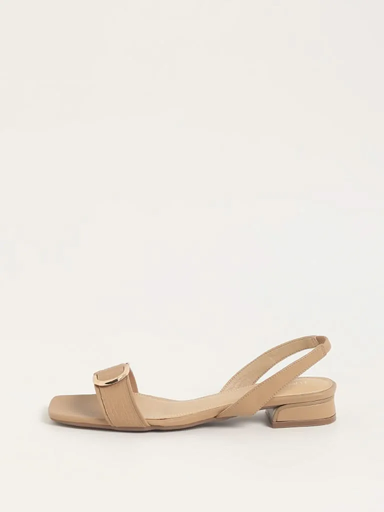 LUNA BLU Beige Buckle Sandals