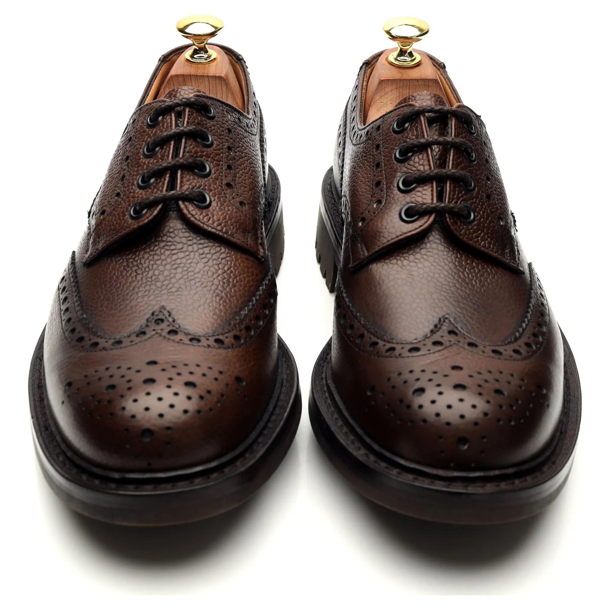 'McPherson' Dark Brown Leather Derby Brogues UK 8.5 G