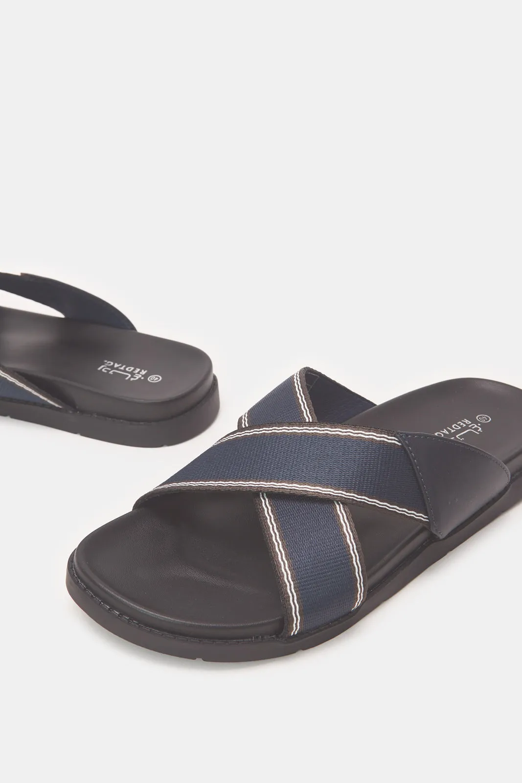 Men Navy Criss Cross Sandal