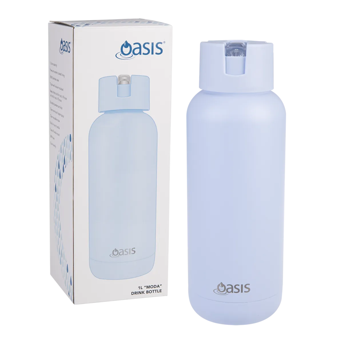 Oasis Moda Insulated Steel Ceramic Drink Bottle 1 litre