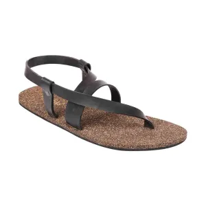 Paaduks Nuba Solo-Strap Cork Sandals for Men (Black)