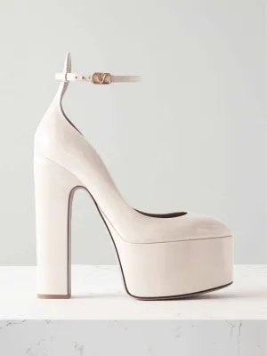 Patent-leather platform pumps