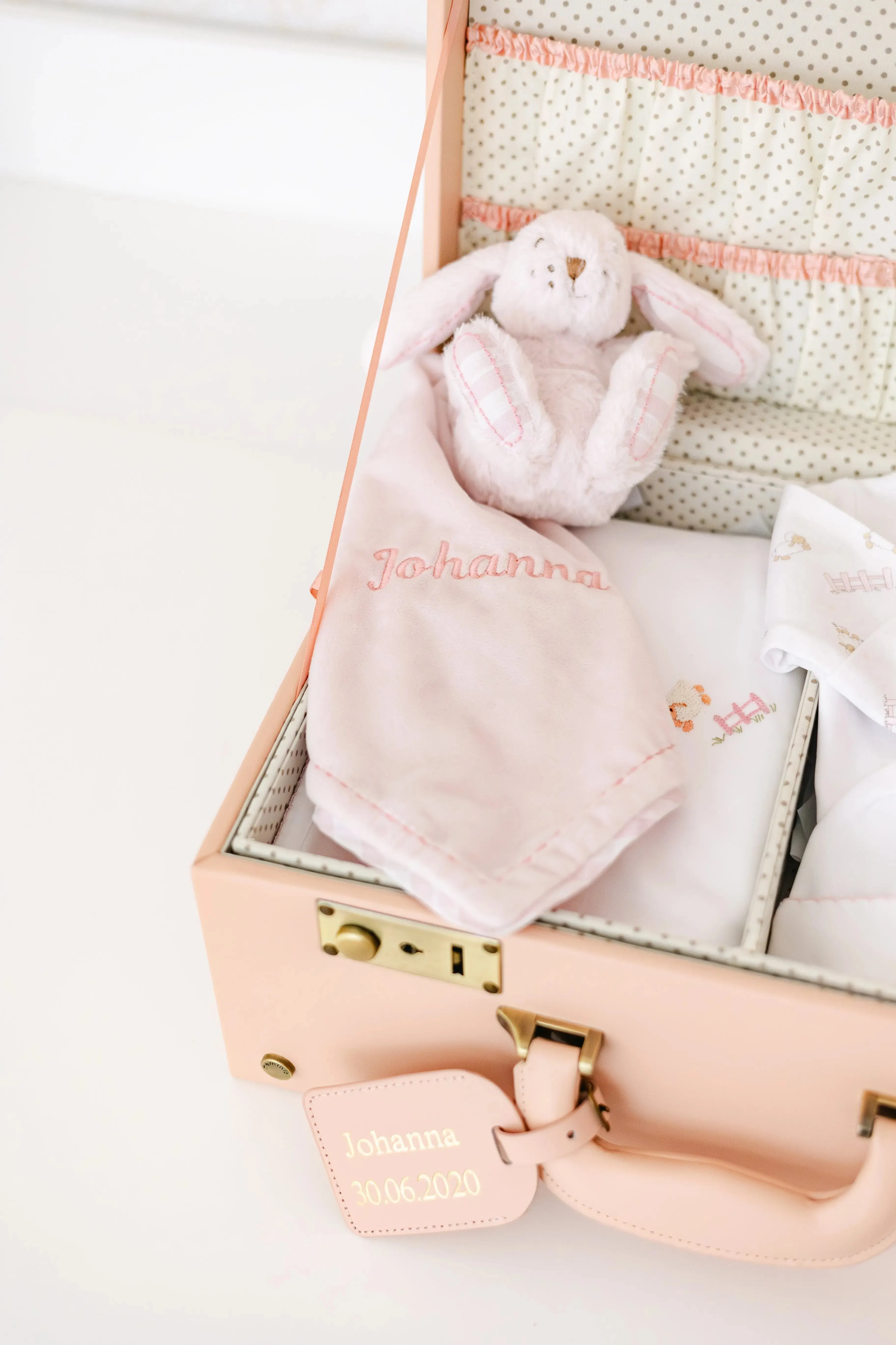 Pink sheep baby keepsake gift set