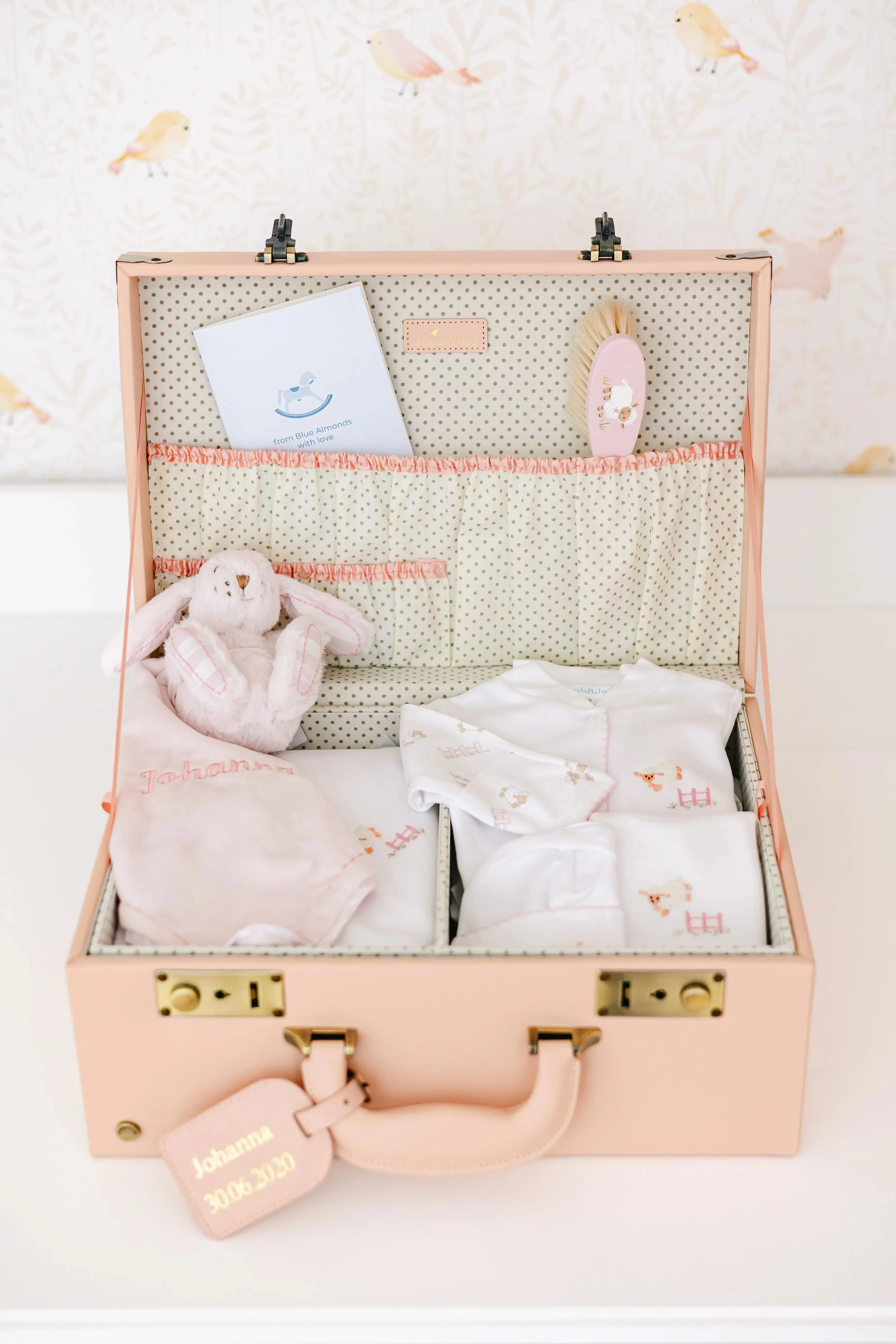 Pink sheep baby keepsake gift set