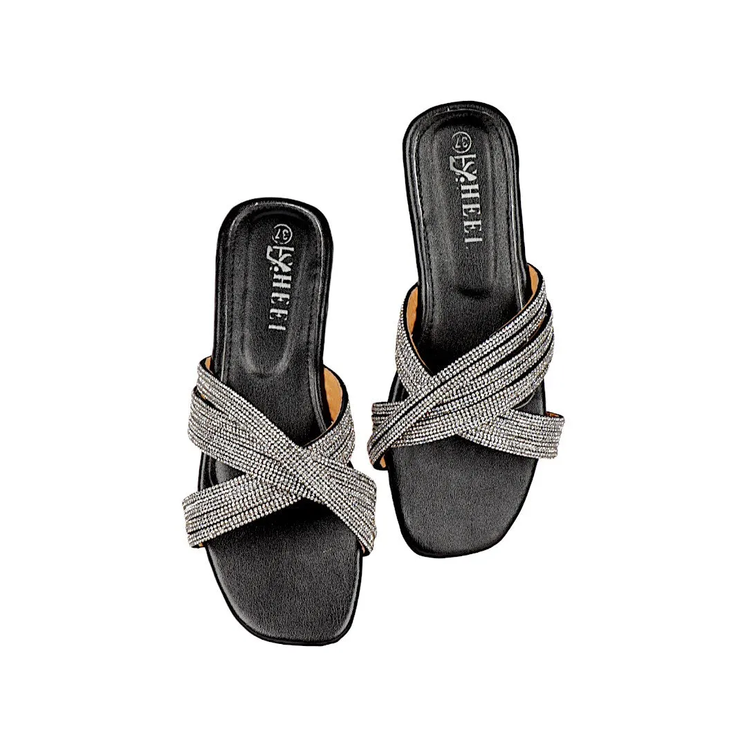 REHINESTONE FLAT SANDAL