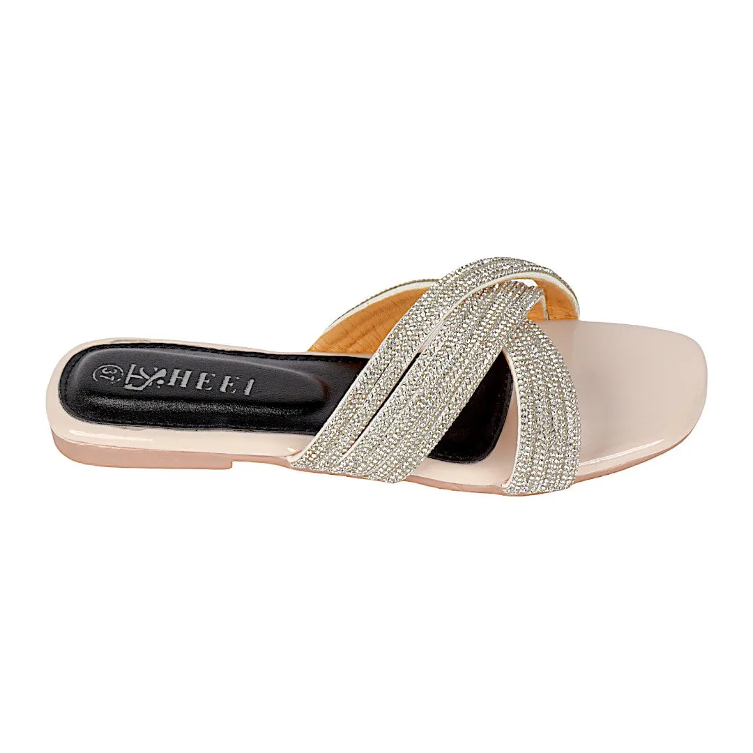 REHINESTONE FLAT SANDAL