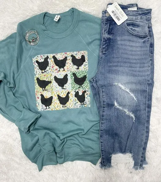 Retro Chickens Bella Sweatshirt {Pre-Order}