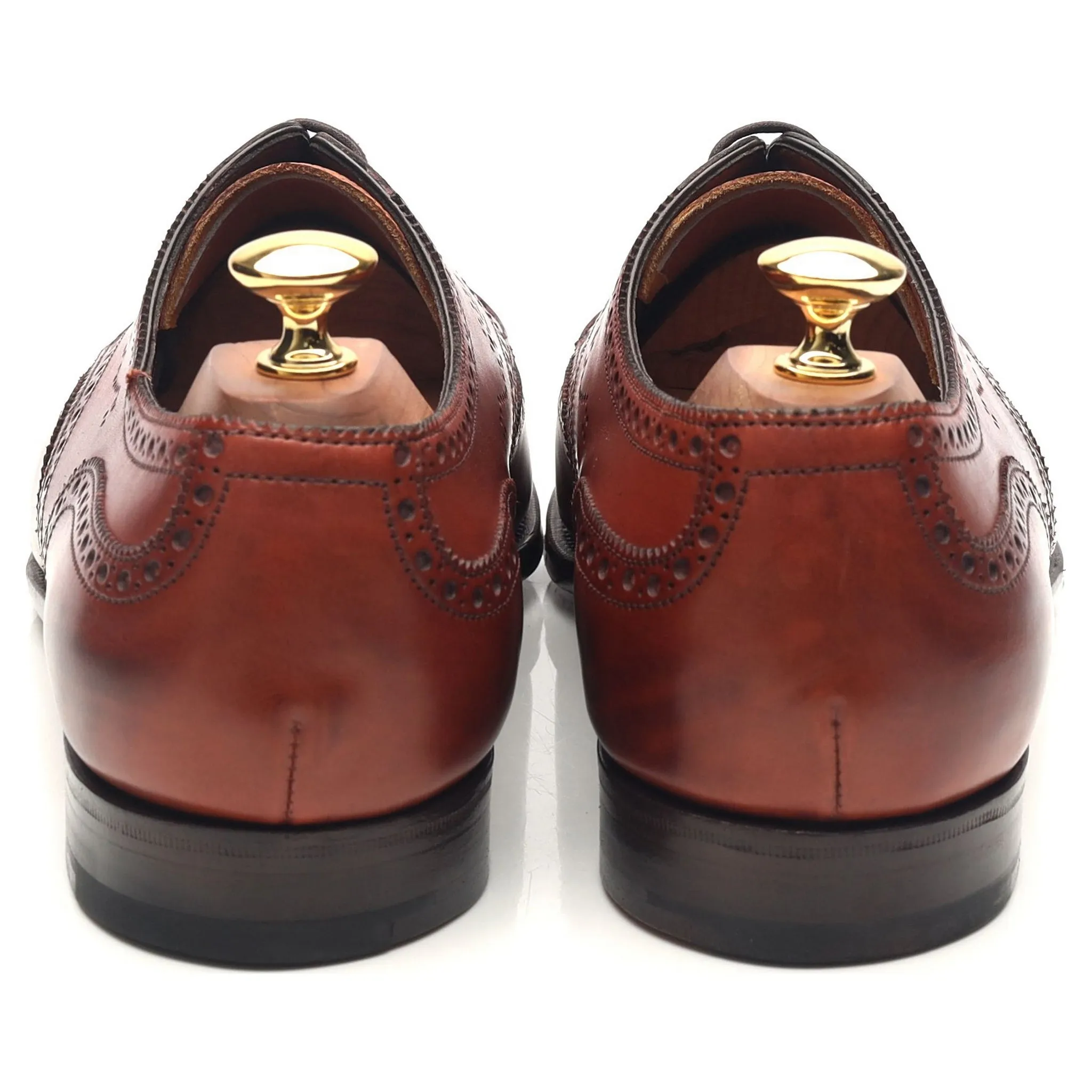 'Sandringham' Tan Brown Leather Derby Brogues UK 9.5 D