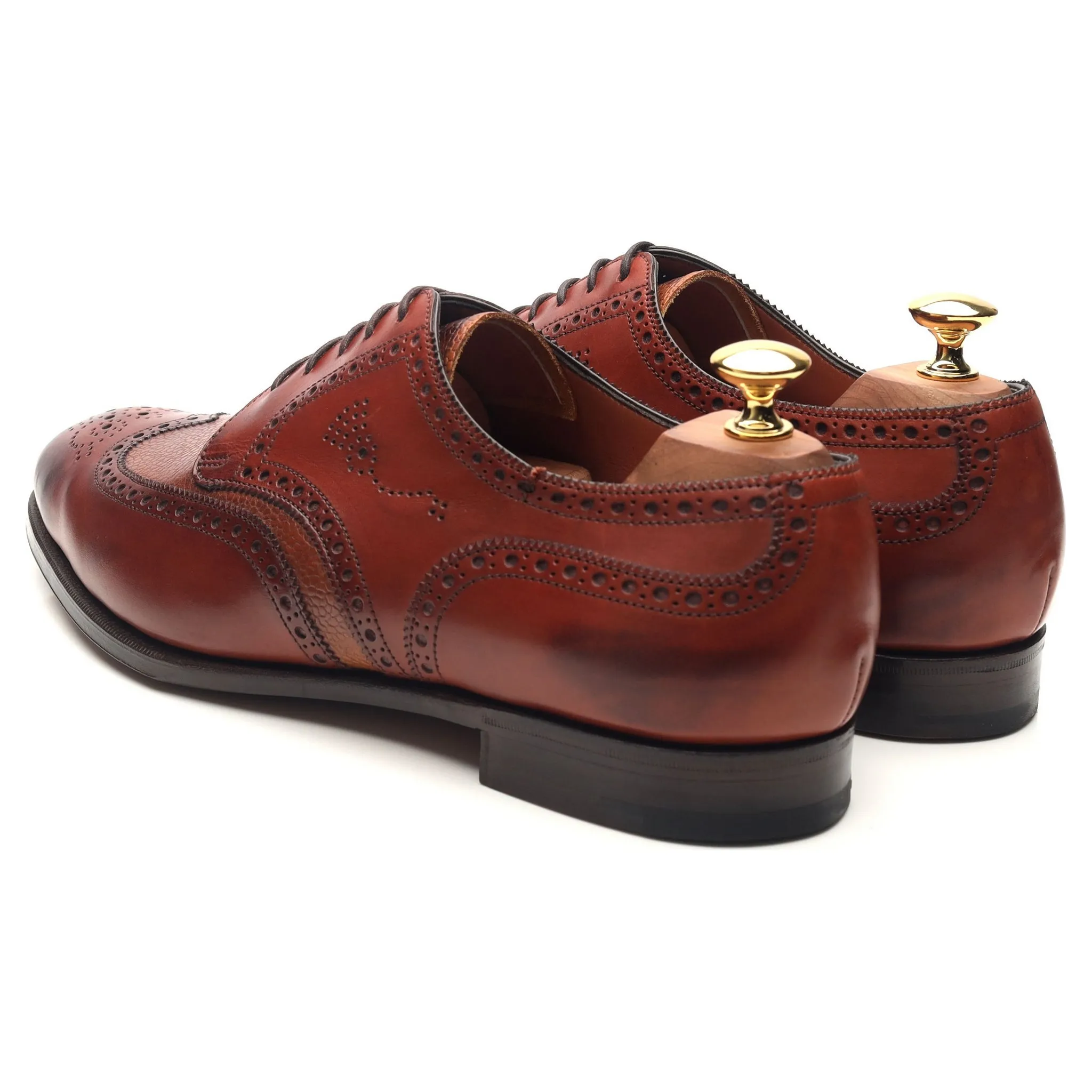 'Sandringham' Tan Brown Leather Derby Brogues UK 9.5 D