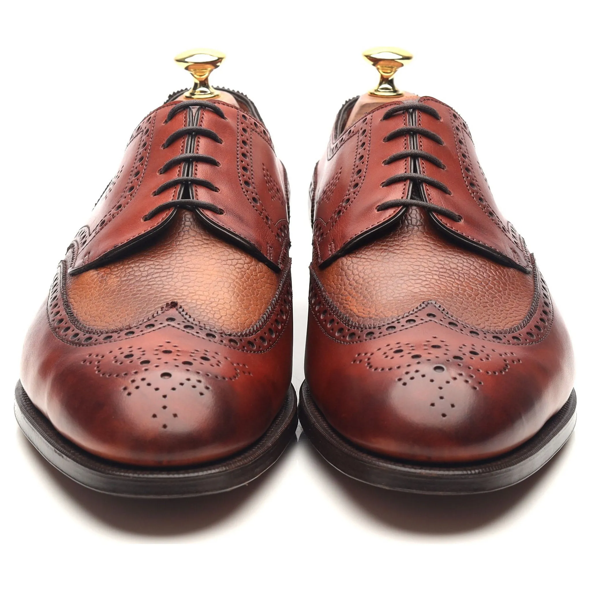 'Sandringham' Tan Brown Leather Derby Brogues UK 9.5 D