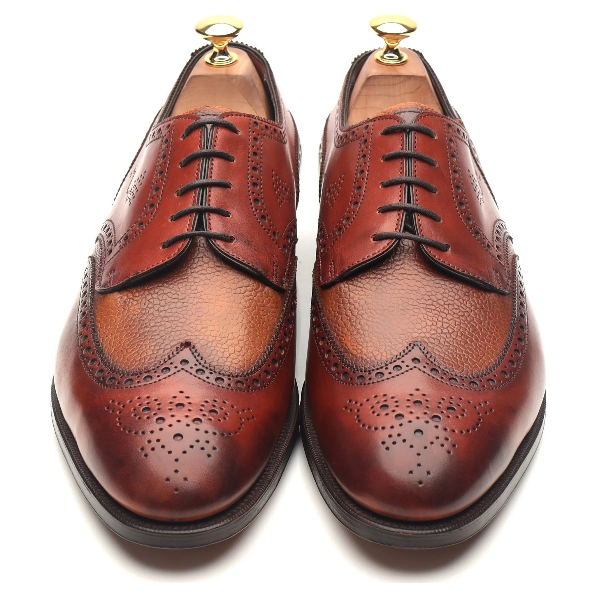 'Sandringham' Tan Brown Leather Derby Brogues UK 9.5 D