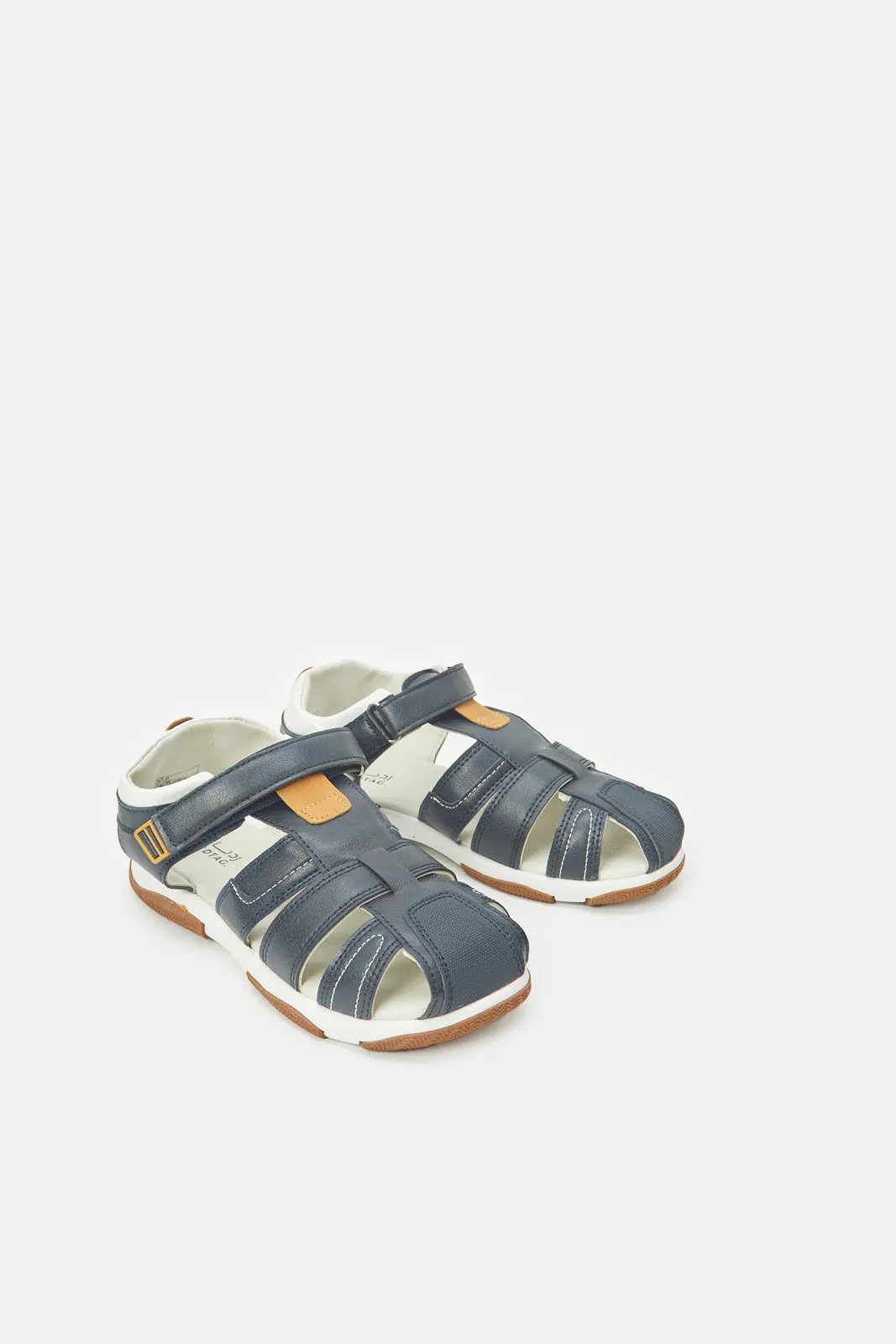 Senior Boys Navy Fisherman Sandals