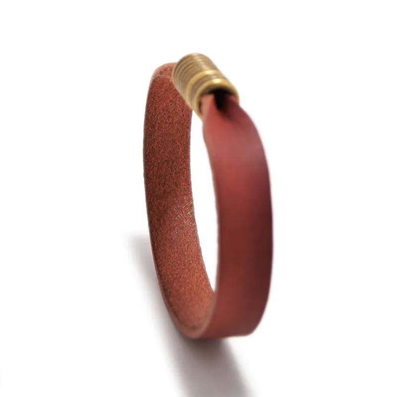 Simple Fashionable Cowhide Magnetic Buckle Leather Bracelet