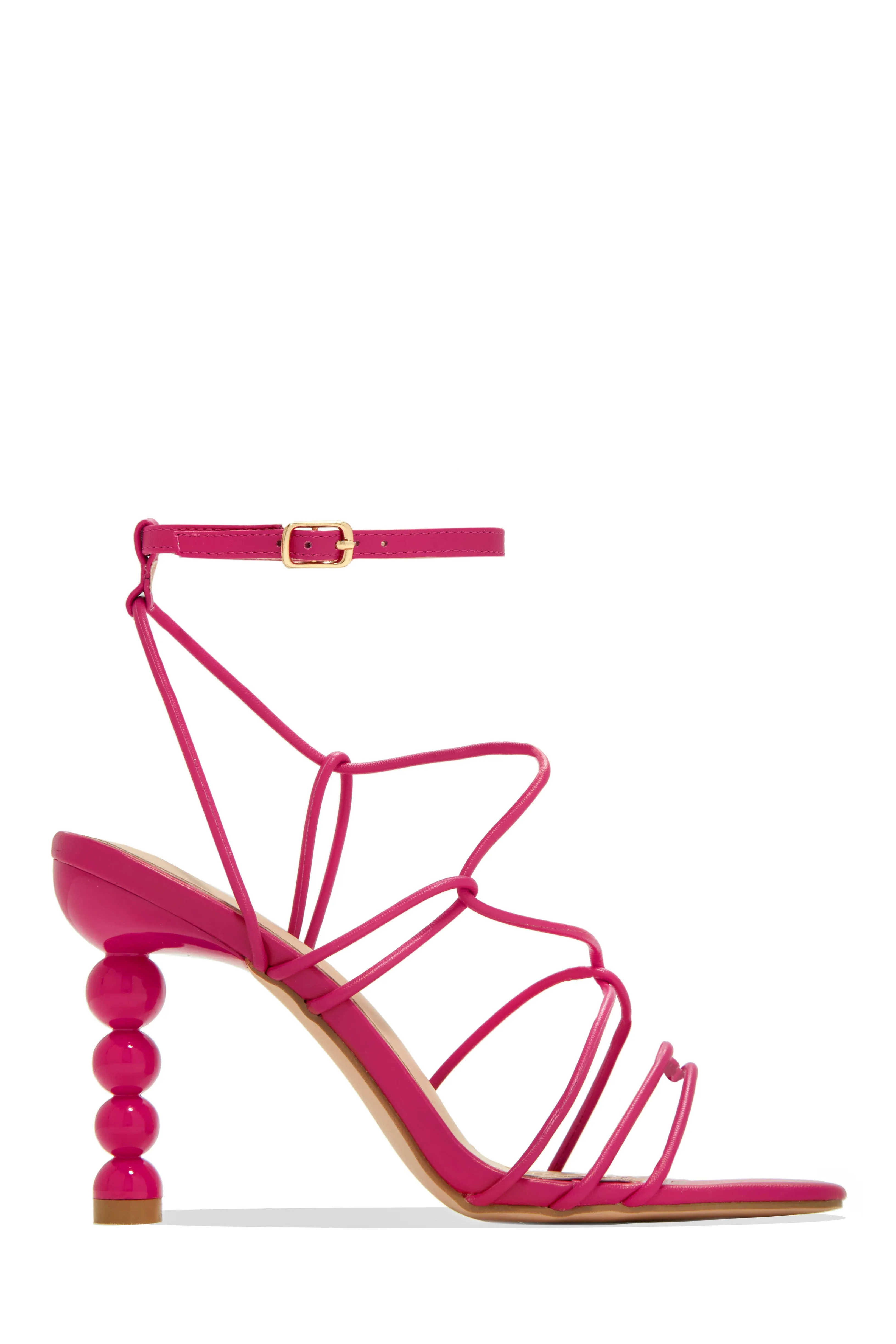 St. Barts Summer Square Toe Strappy Heels - Pink