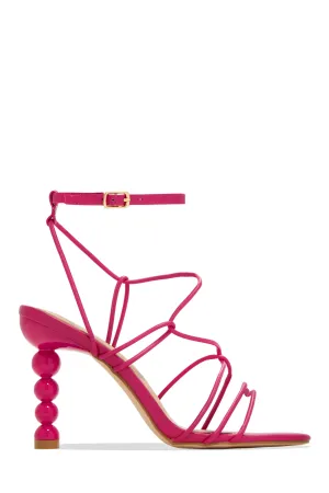 St. Barts Summer Square Toe Strappy Heels - Pink