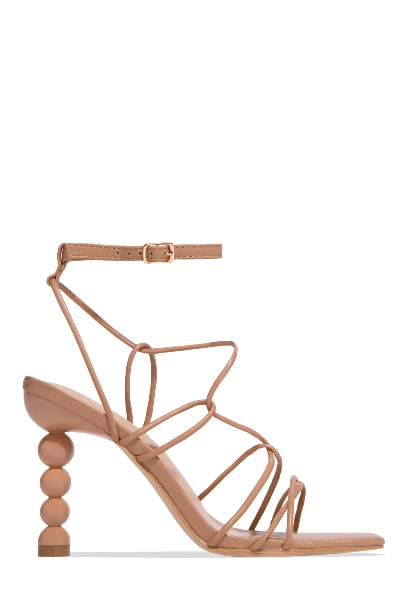 St. Barts Summer Square Toe Strappy Heels - Pink