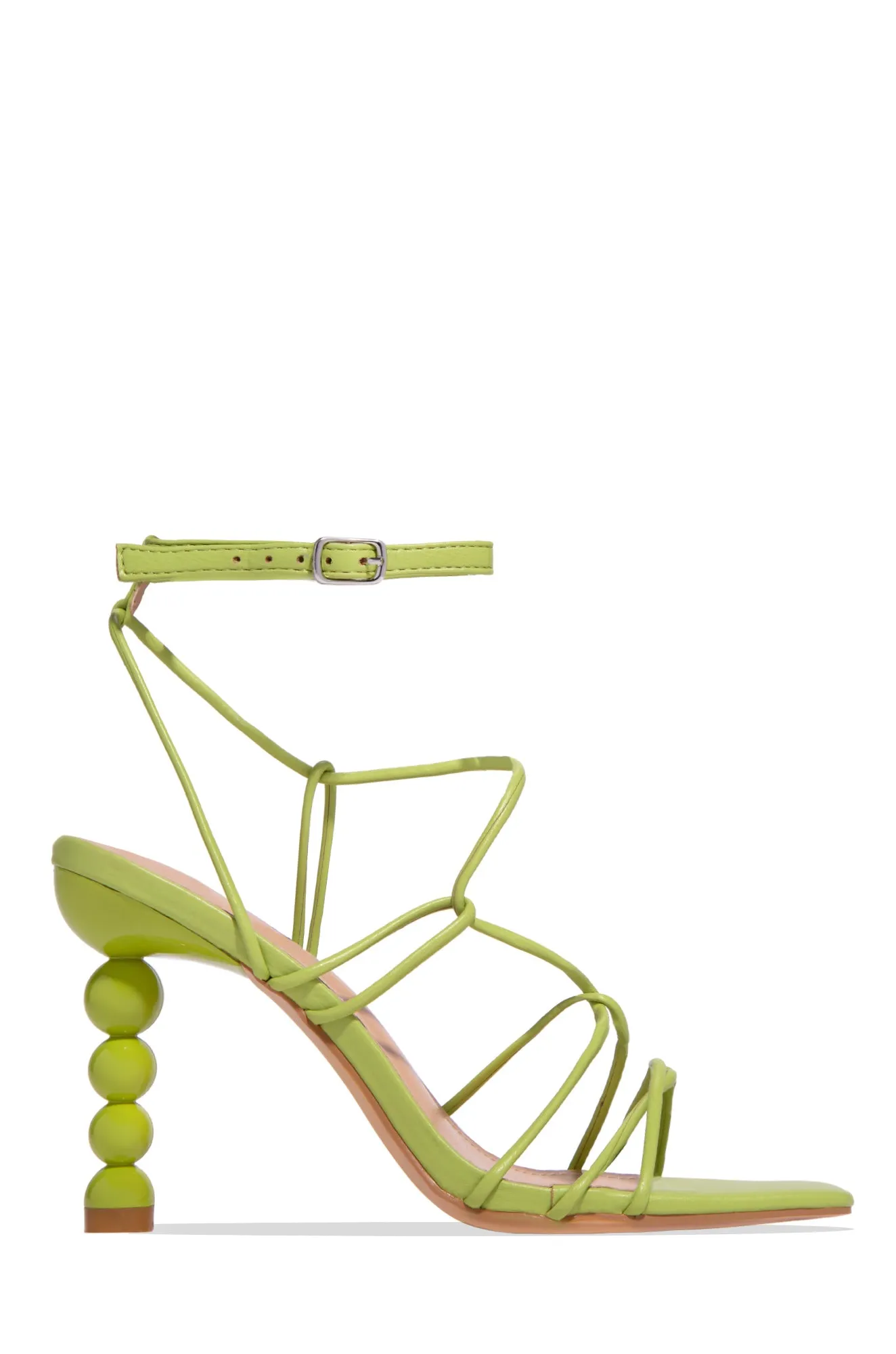 St. Barts Summer Square Toe Strappy Heels - Pink