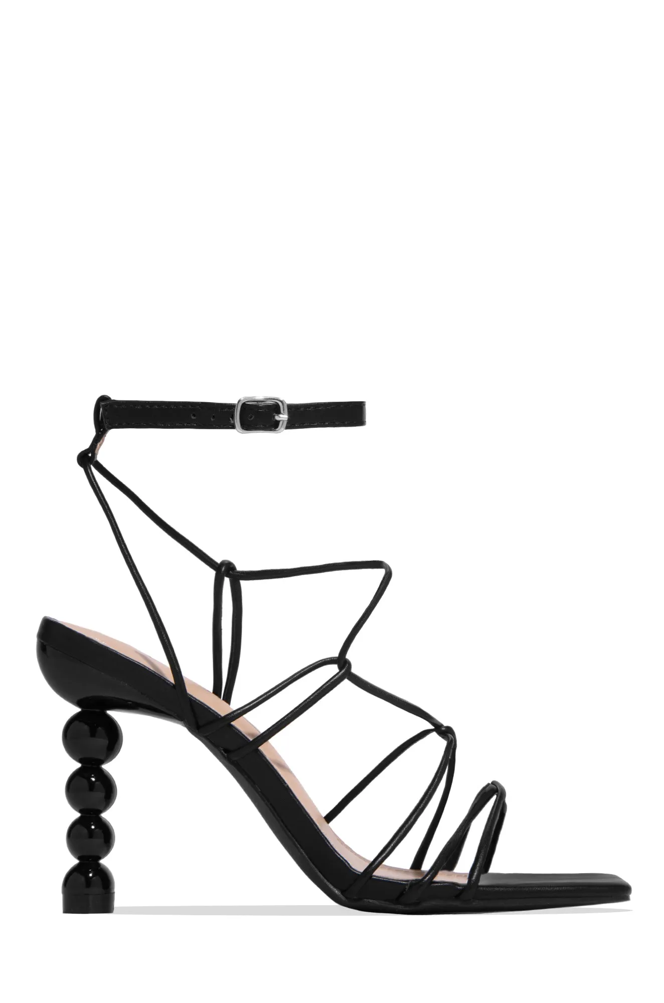 St. Barts Summer Square Toe Strappy Heels - Pink