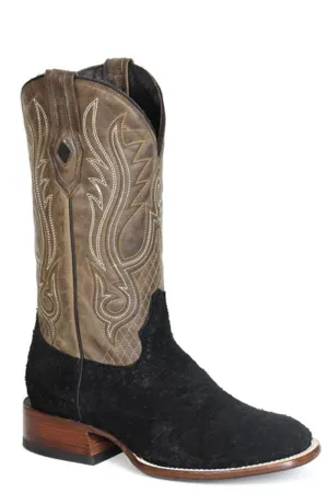 Stetson Mens River Horse Black Leather Hippopotamus Cowboy Boots