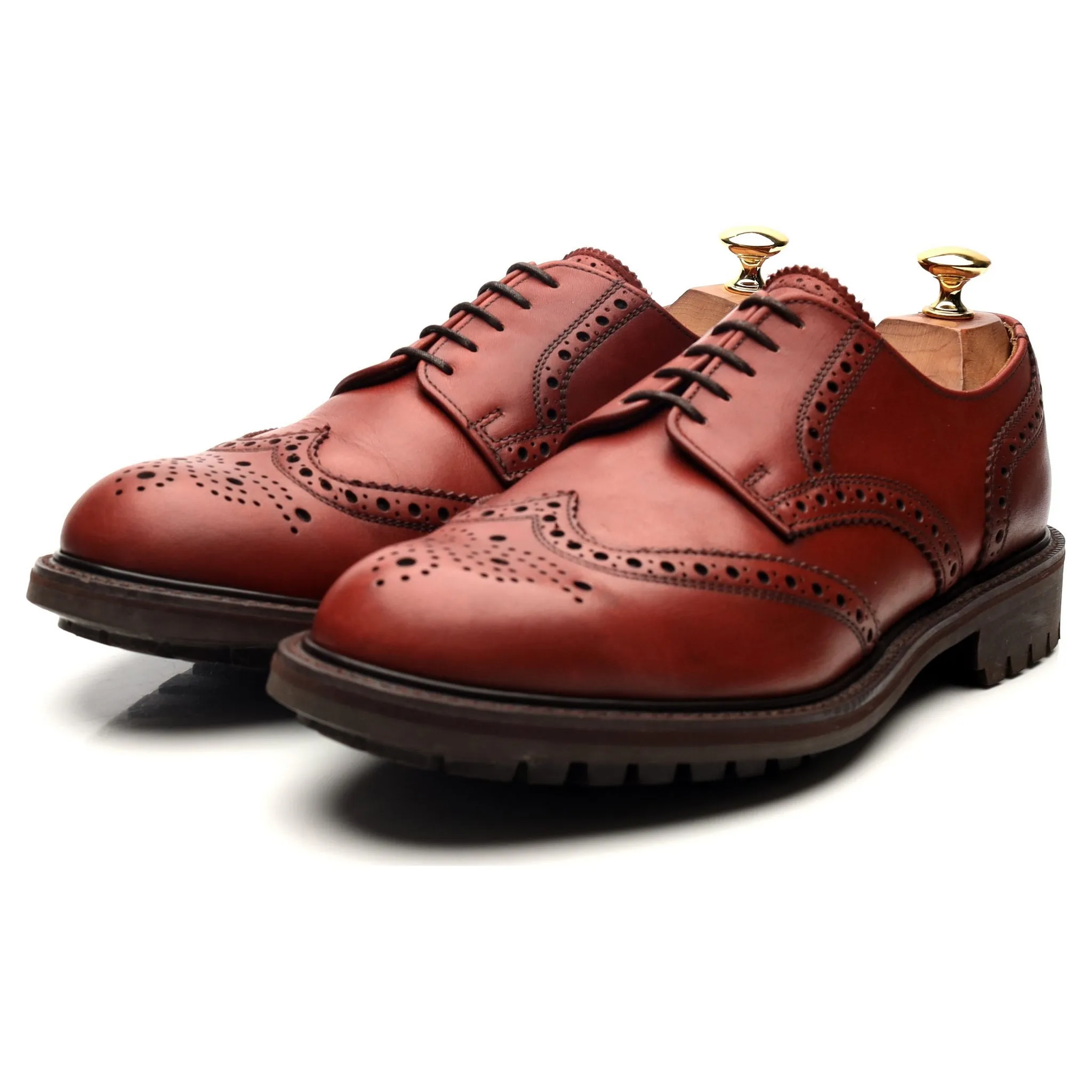 'Stirling' Brown Leather Derby Brogues UK 9 FX