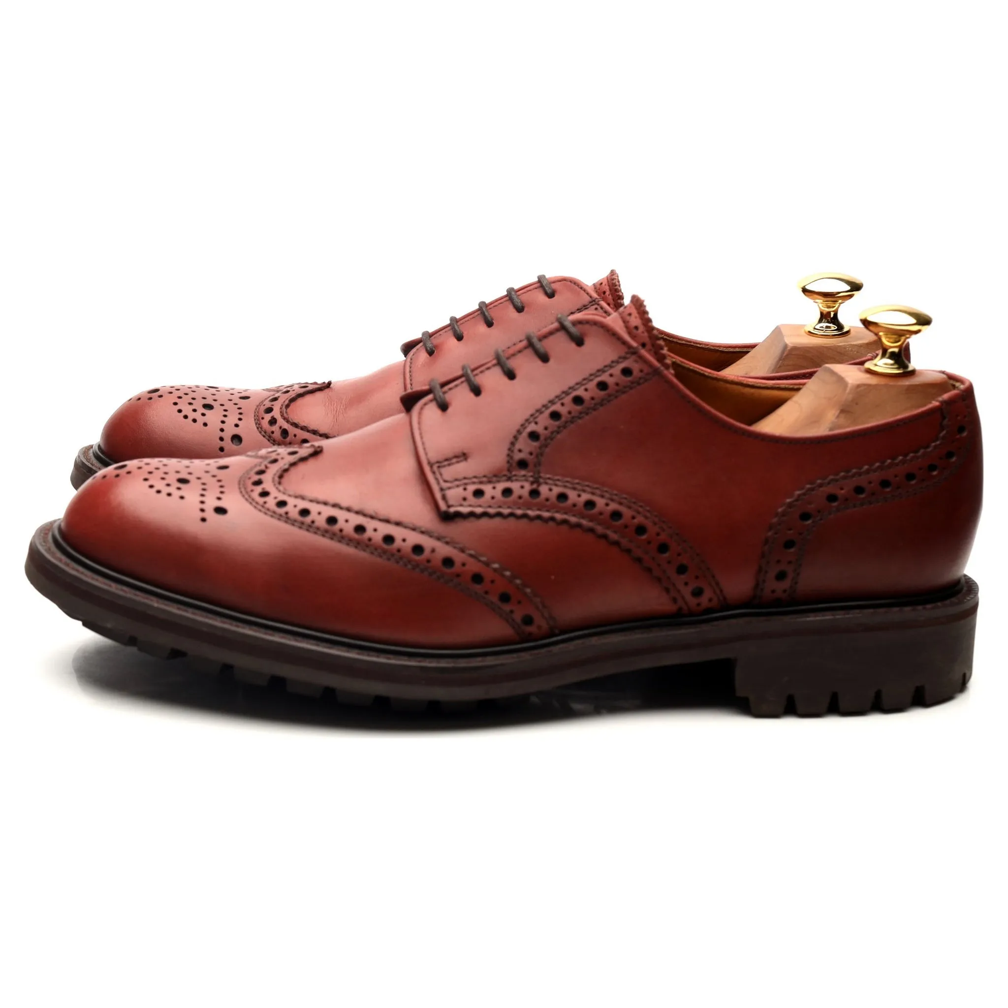 'Stirling' Brown Leather Derby Brogues UK 9 FX