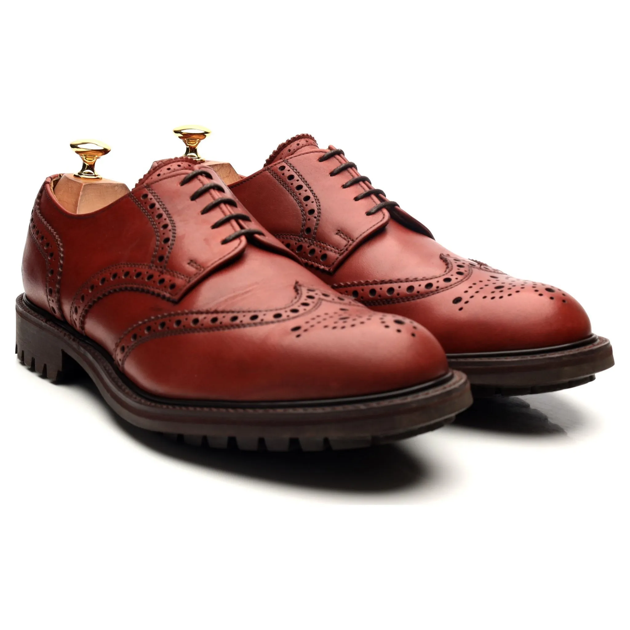 'Stirling' Brown Leather Derby Brogues UK 9 FX