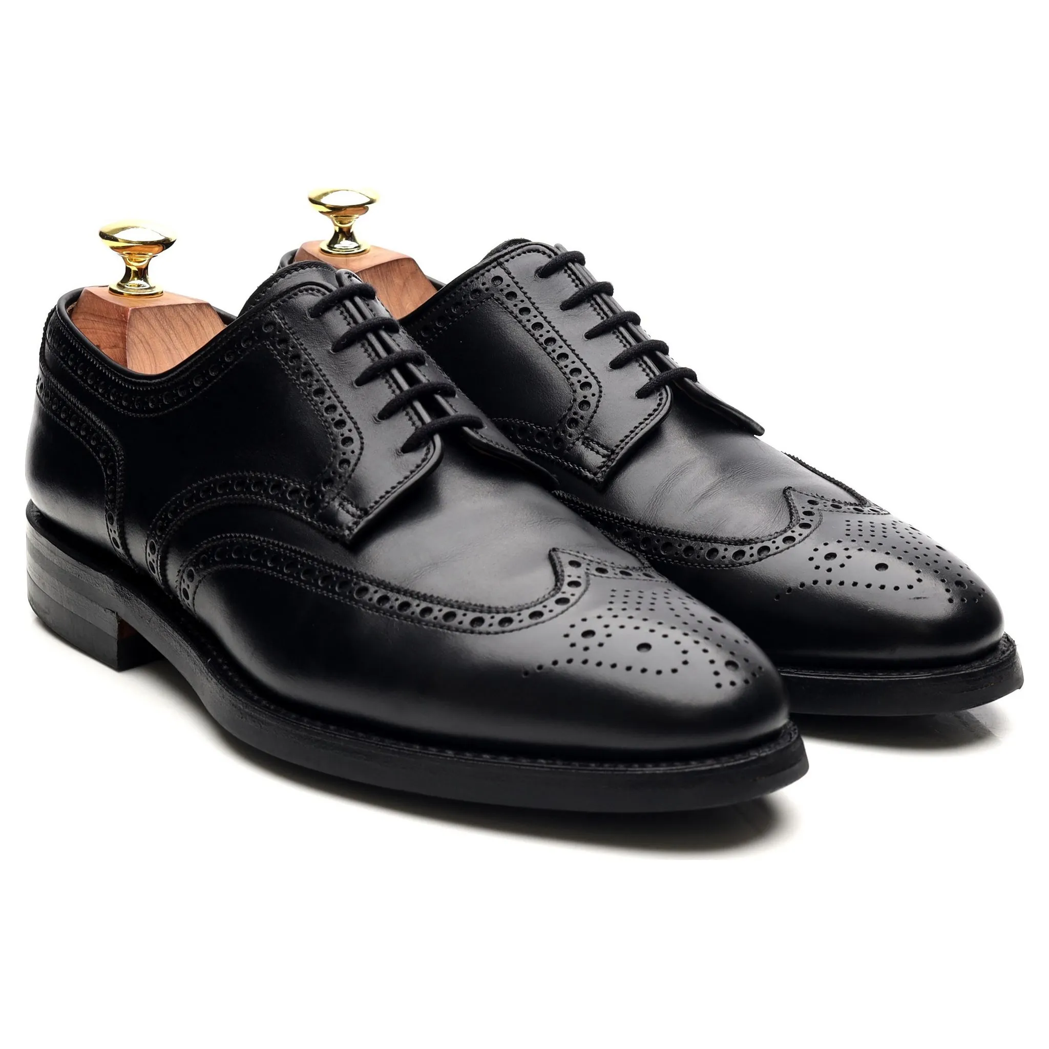 'Swansea' Black Leather Derby Brogues UK 7.5 E