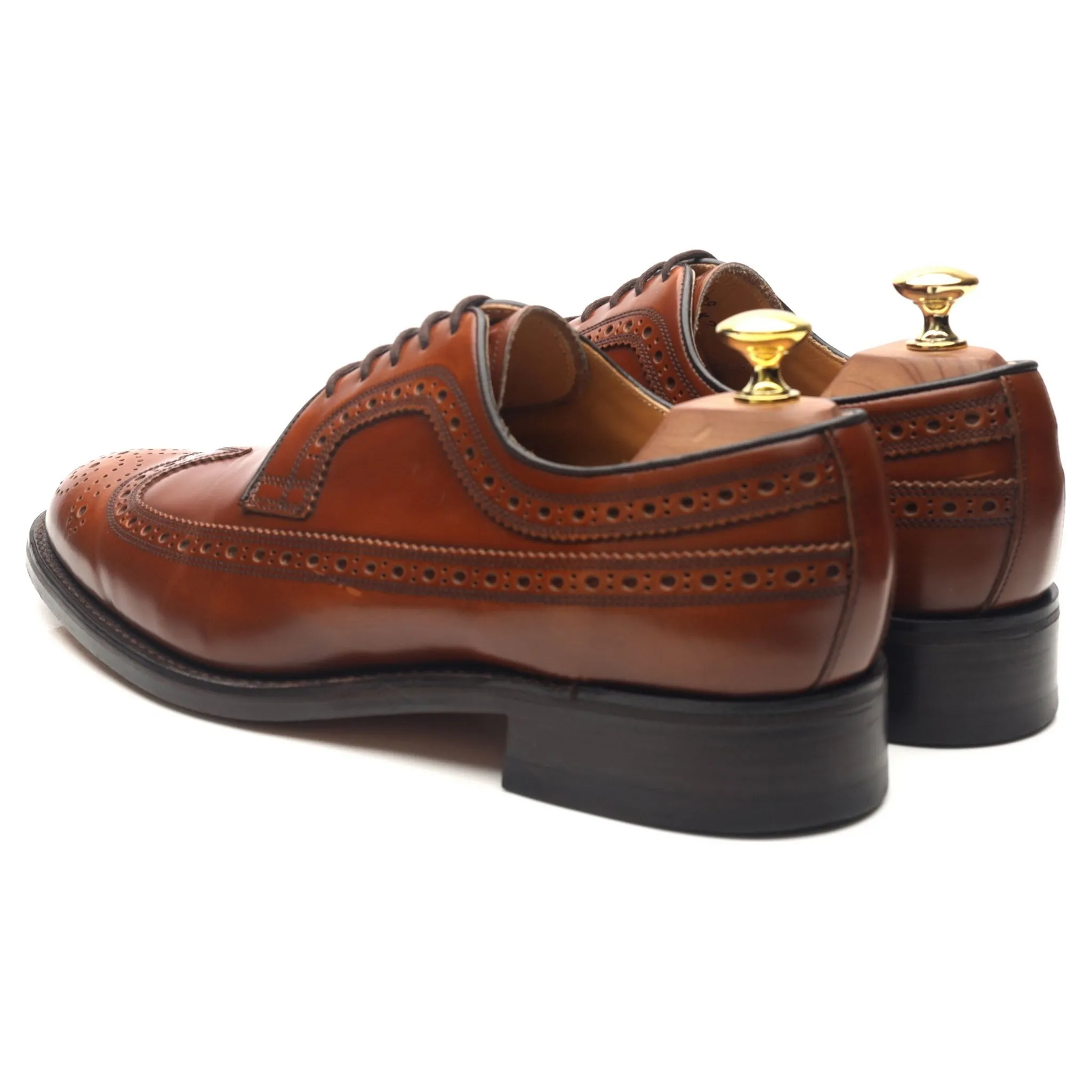 Tan Brown Leather Derby Brogues UK 8 F