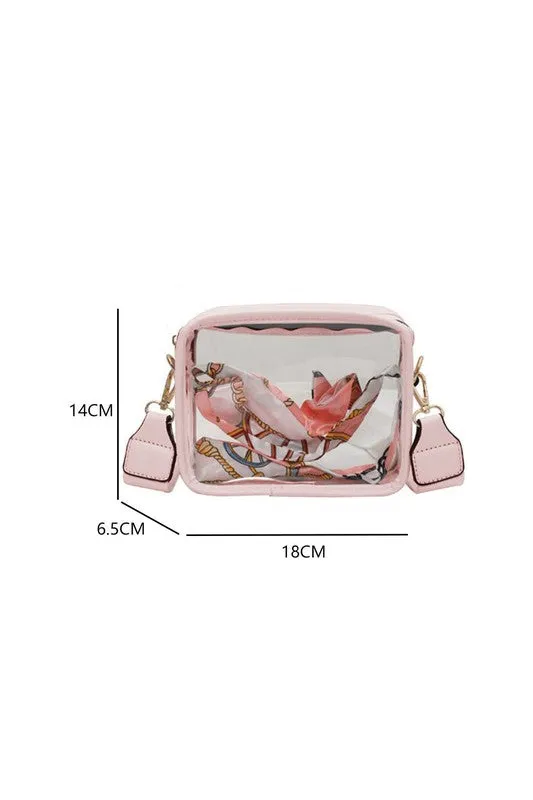 TEEK - Clear PVC Leather Strap Crossbody Bag