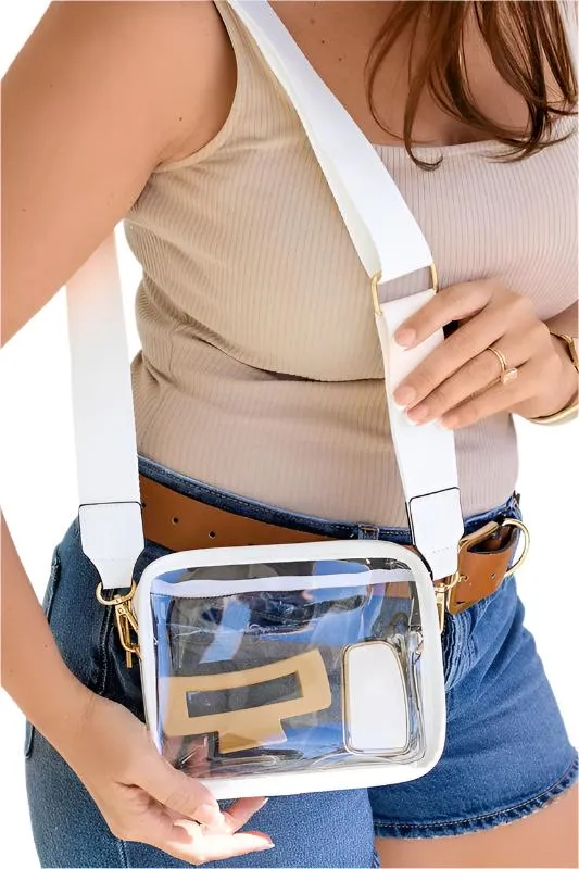 TEEK - Clear PVC Leather Strap Crossbody Bag