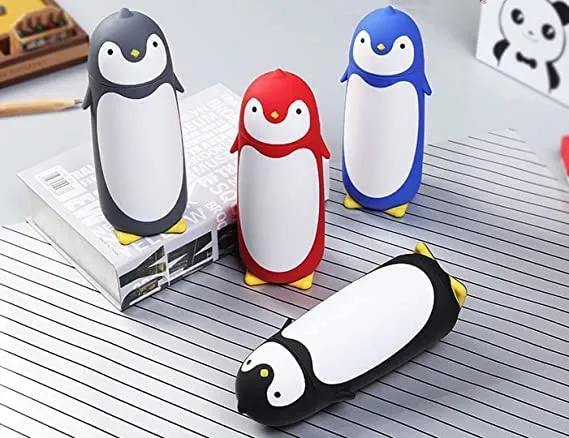 THE NORTHERN COMPANY Cute Mini Penguin Shape Travel Hiking Climbing Vacuum Flasks & Water Bottle Cartoon Style Cute Penguin Shaped Hot and Cold Water Bottle, Cartoon Bottle (Blue)