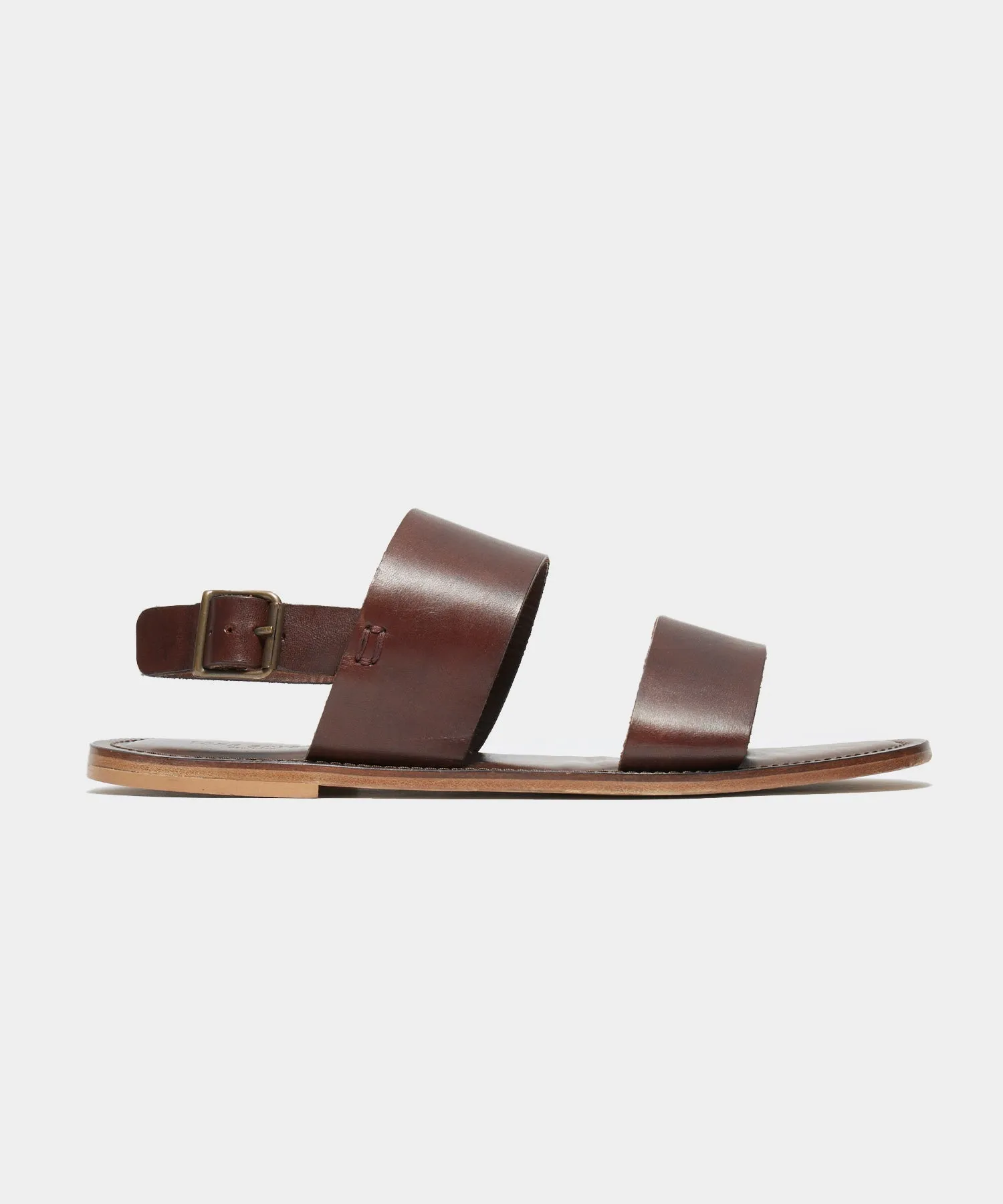 Tuscan Leather Double Strap Sandal in Brown