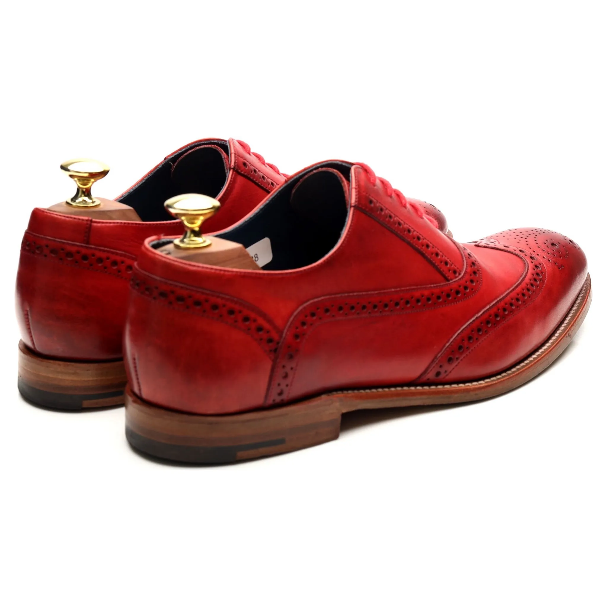 'Valiant' Red Leather Oxford Brogues UK 7.5 F