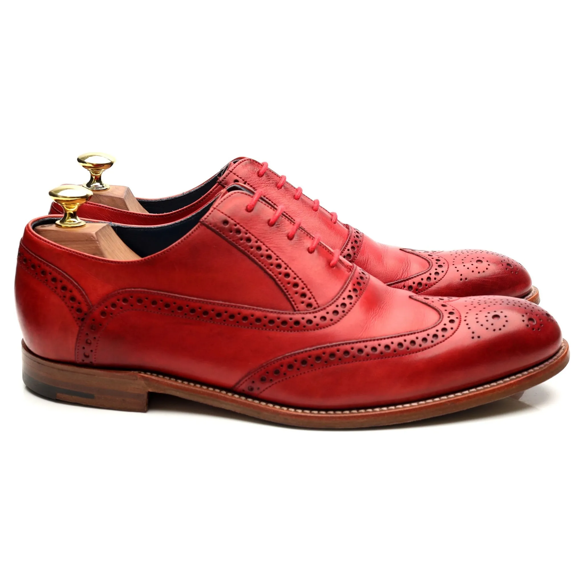 'Valiant' Red Leather Oxford Brogues UK 7.5 F