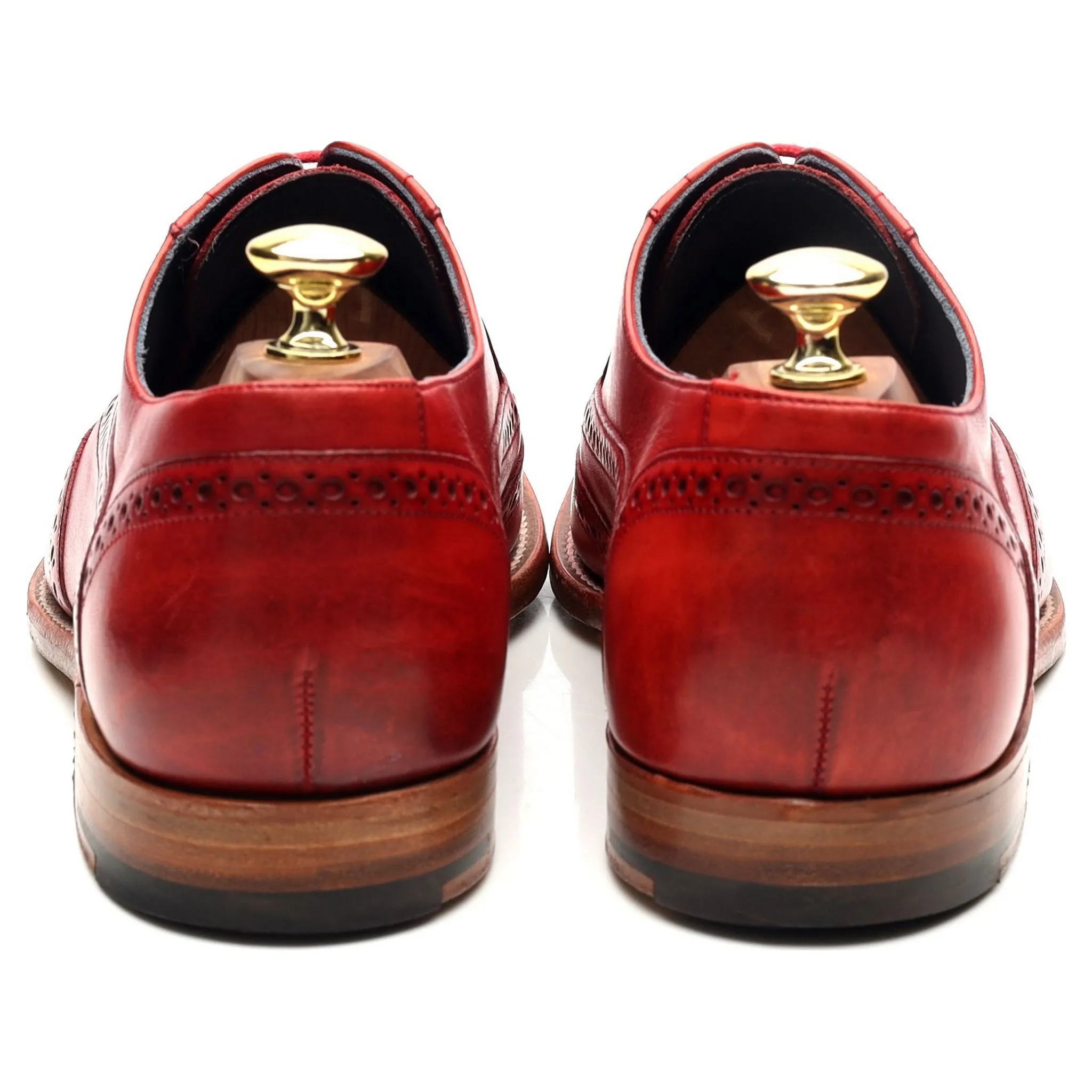 'Valiant' Red Leather Oxford Brogues UK 7.5 F