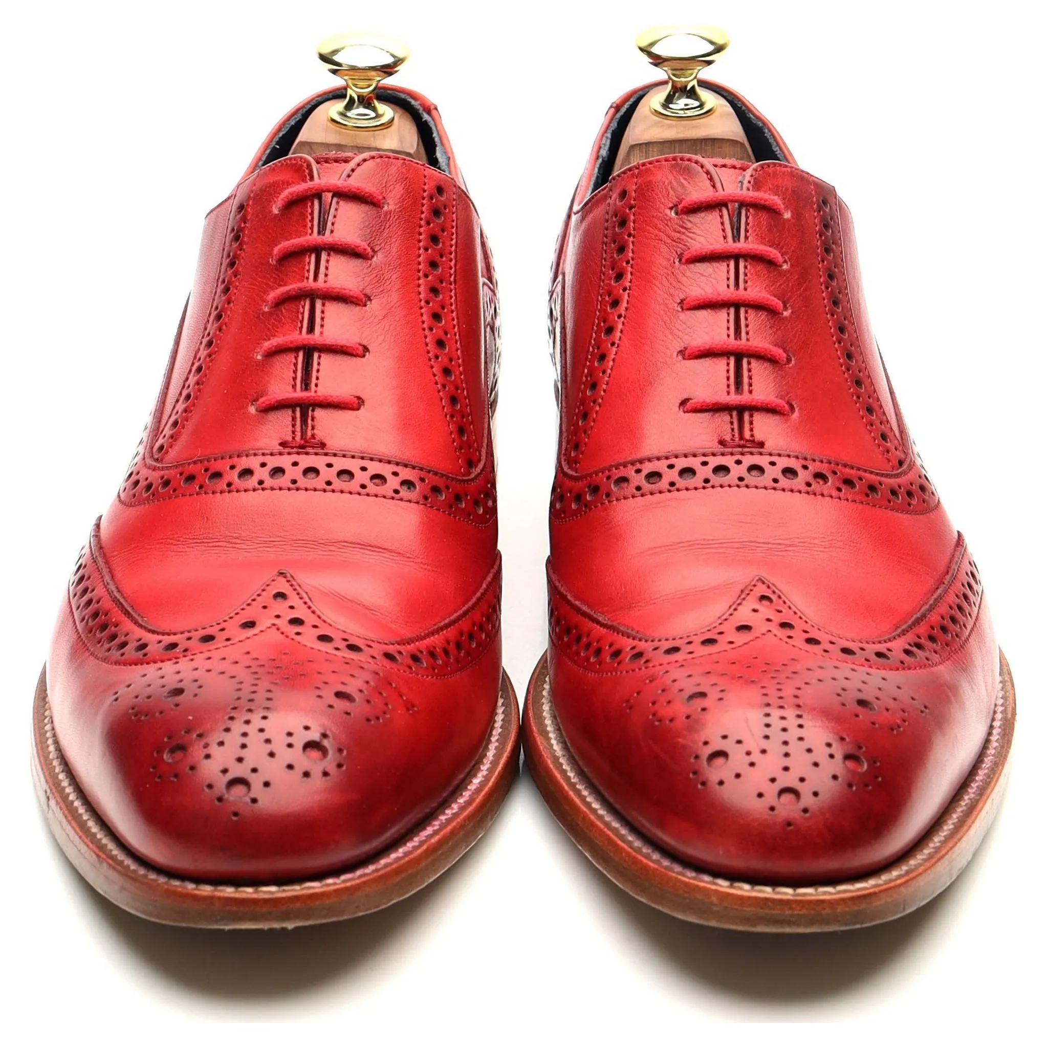 'Valiant' Red Leather Oxford Brogues UK 7.5 F