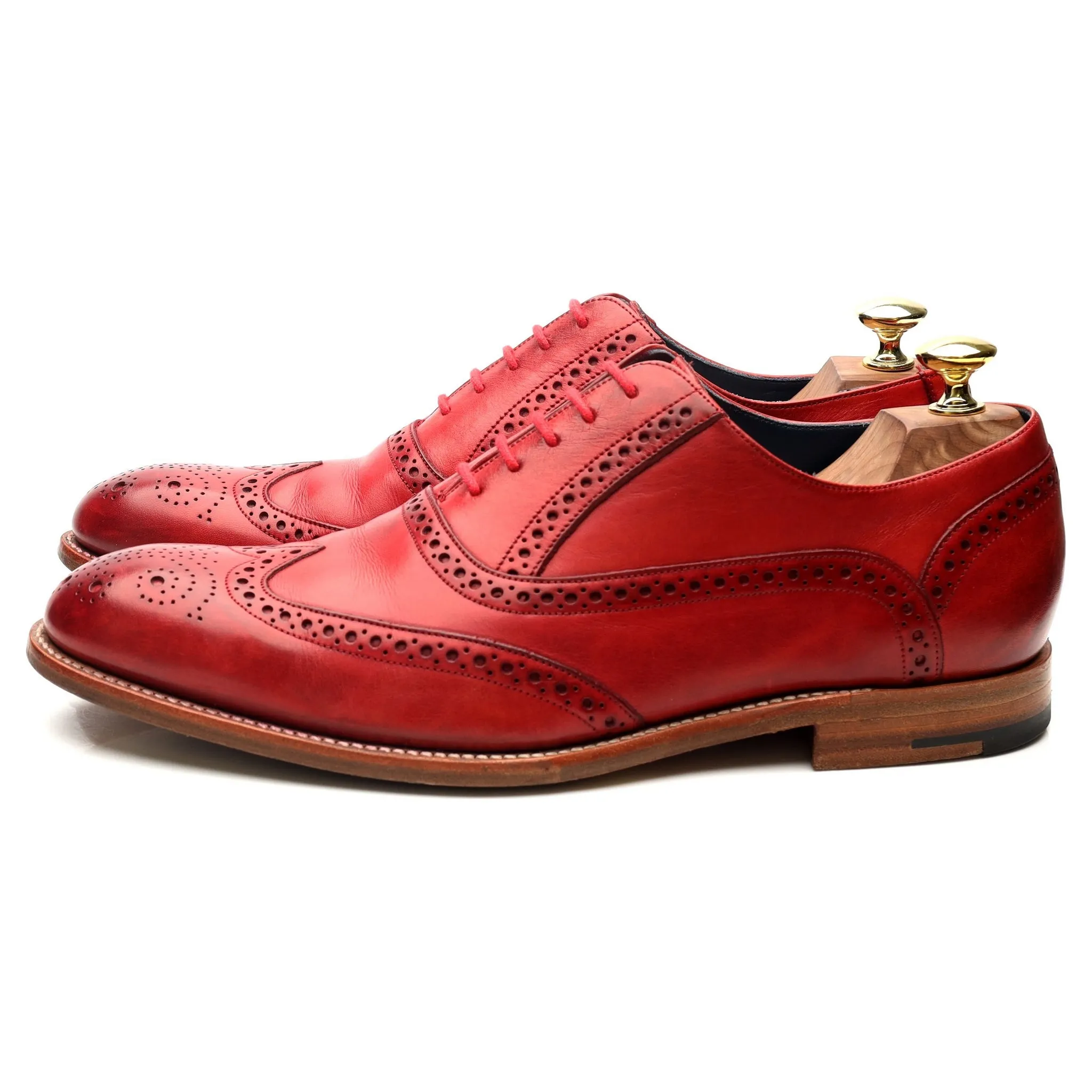 'Valiant' Red Leather Oxford Brogues UK 7.5 F