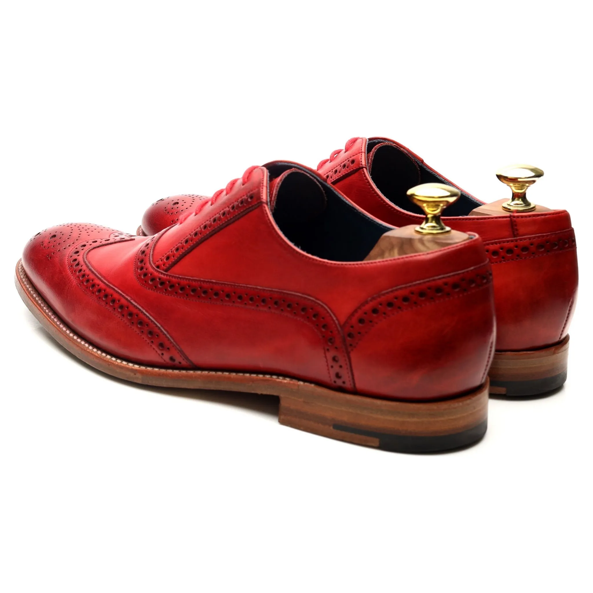 'Valiant' Red Leather Oxford Brogues UK 7.5 F