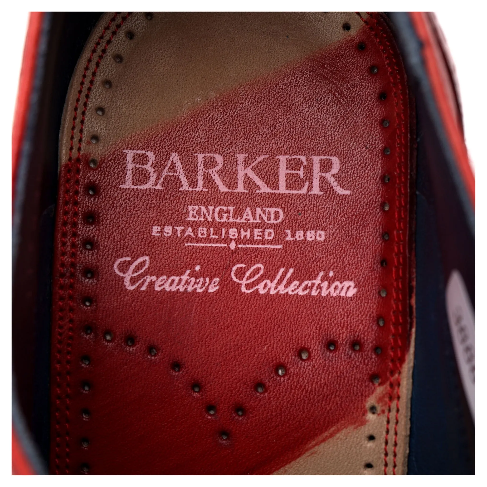 'Valiant' Red Leather Oxford Brogues UK 7.5 F