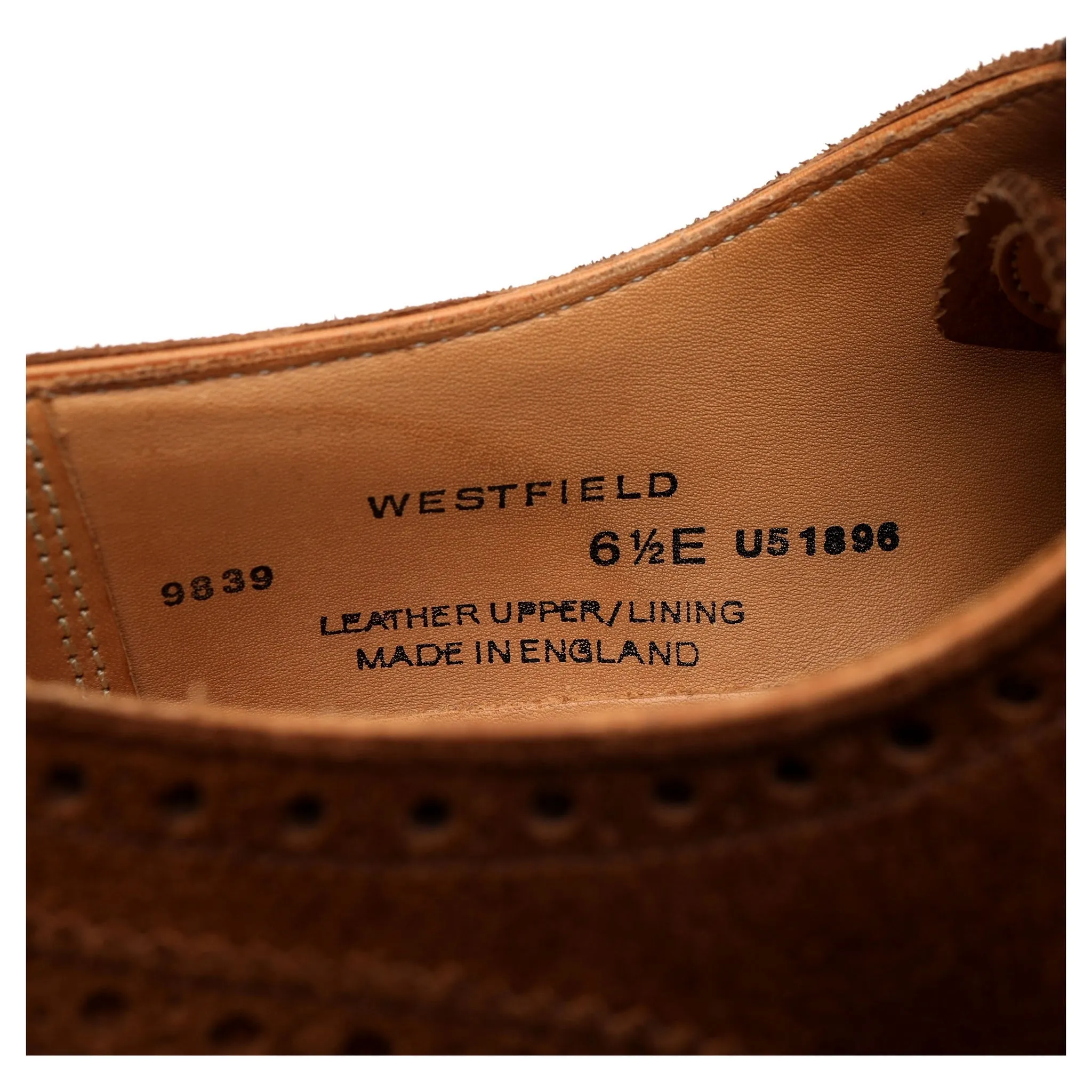 'Westfield' Tobacco Tan Brown Suede Oxford Brogue UK 6.5 E