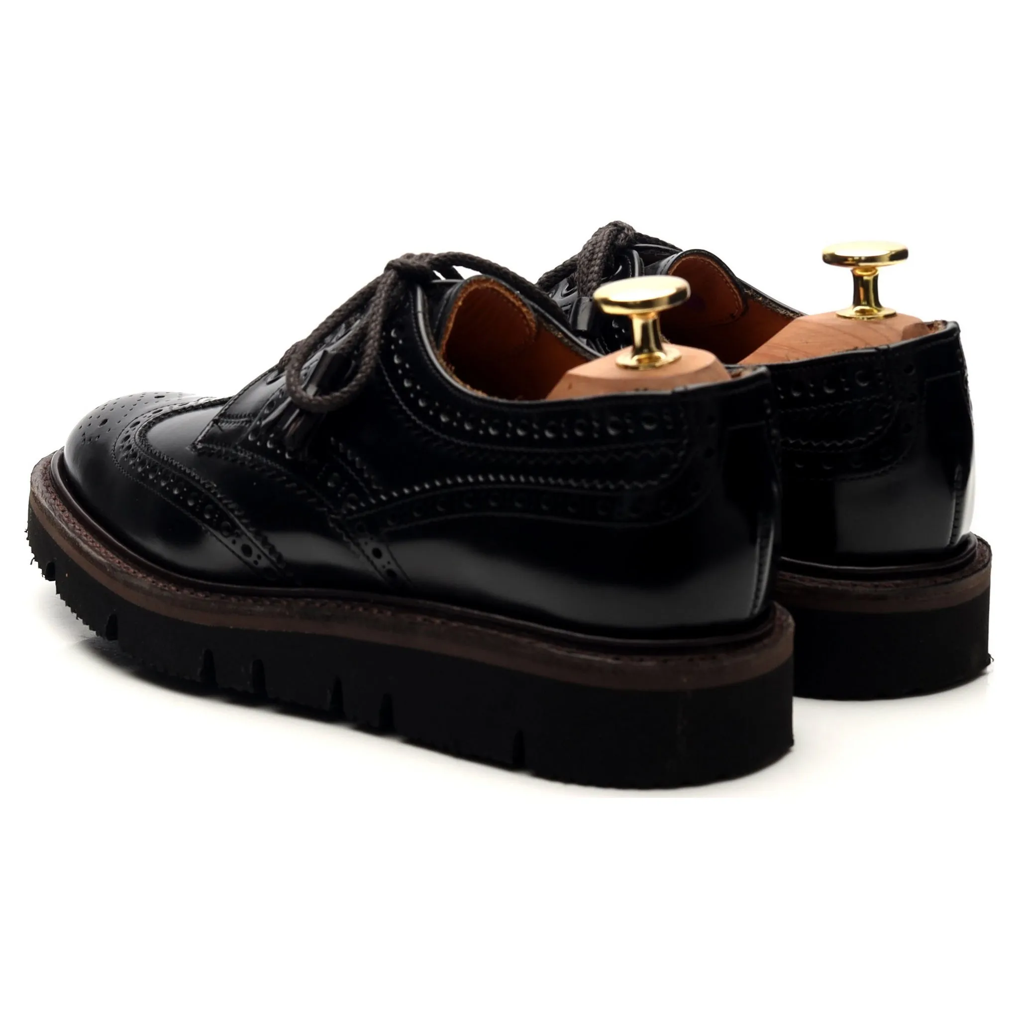 Women's 'Lulu' Black Leather Derby Brogues UK 3 D