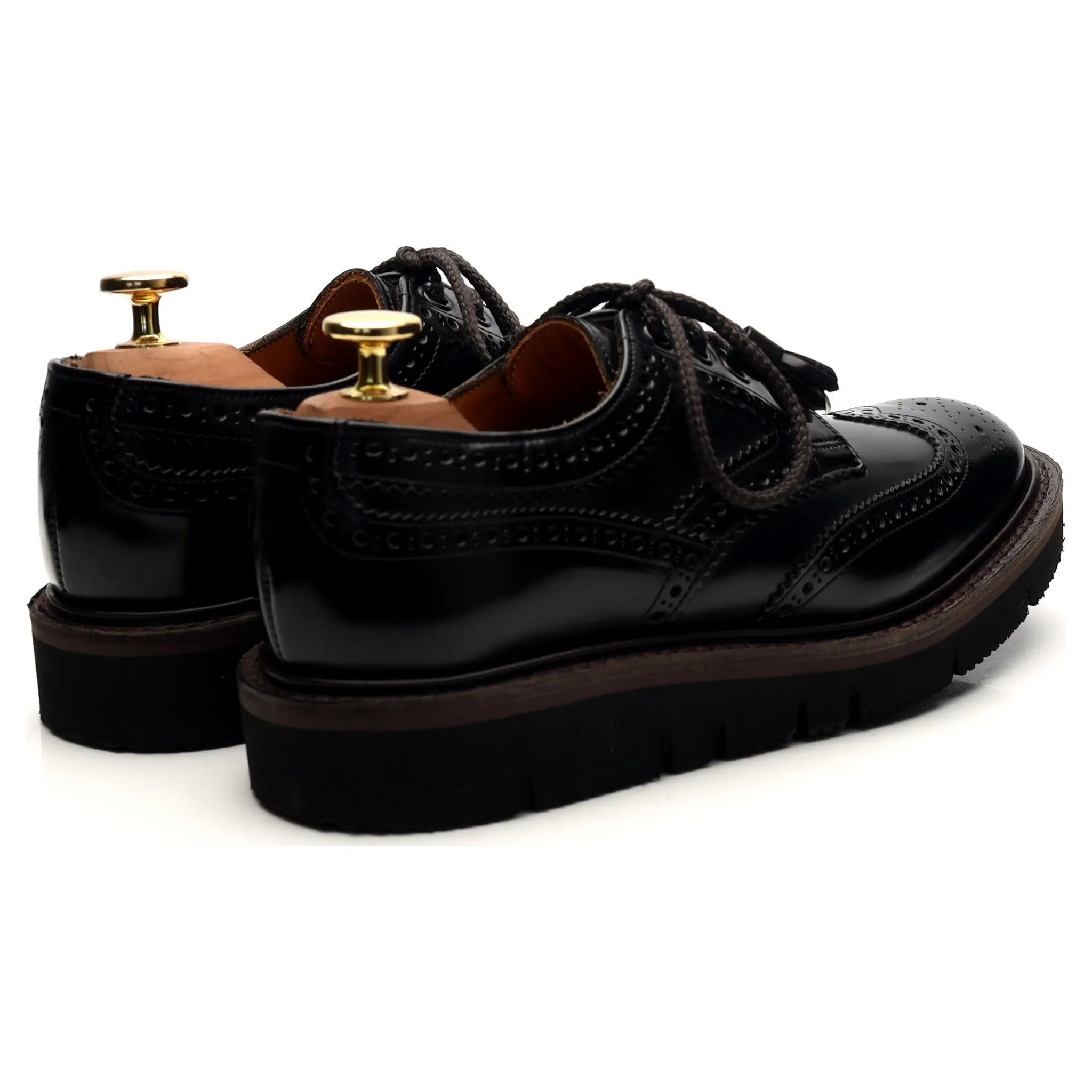 Women's 'Lulu' Black Leather Derby Brogues UK 3 D