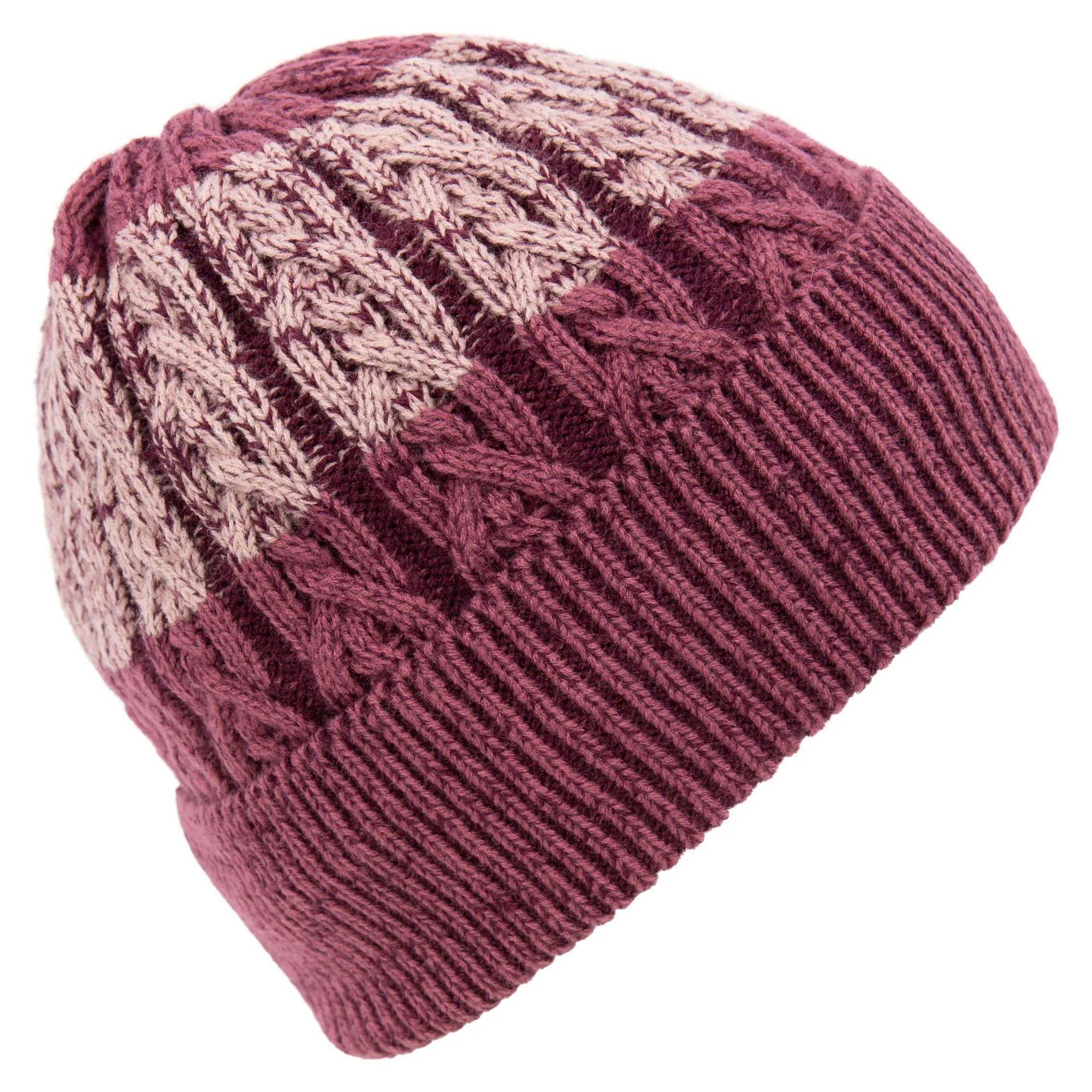 Zindy Womens Knitted Lined Hat in Fig